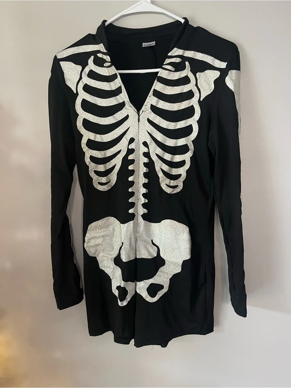 Spirit Black & White Skeleton Romper Costume